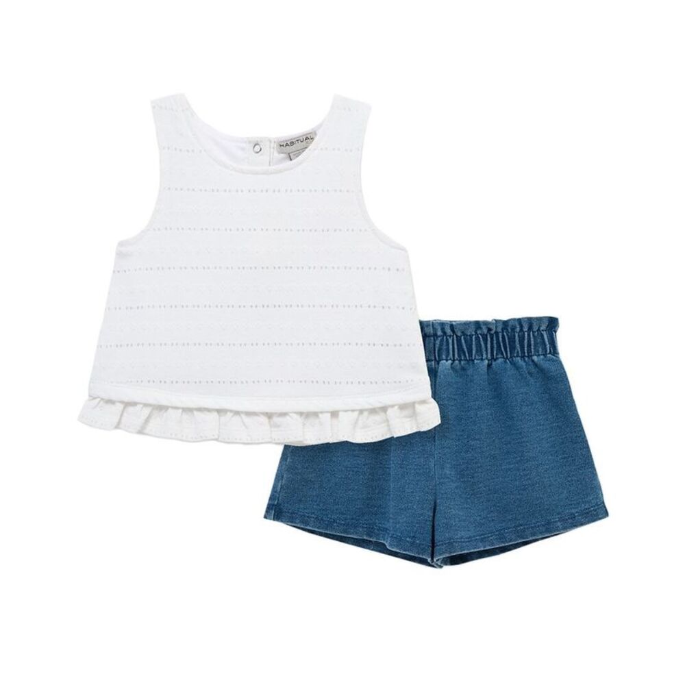 Habitual Girls  Ruffle Hem Short Set